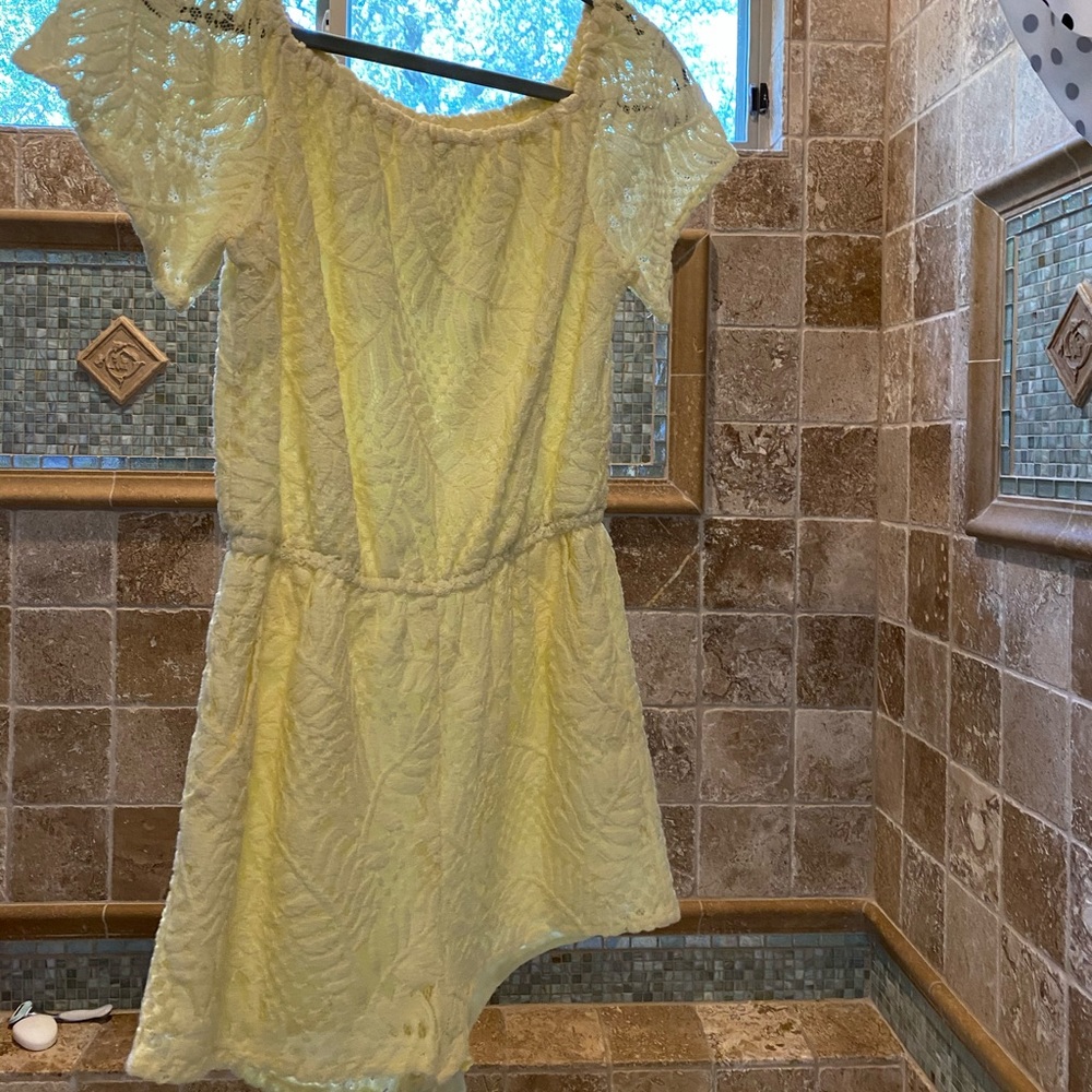 BB Dakota soft yellow off shoulder romper XS
